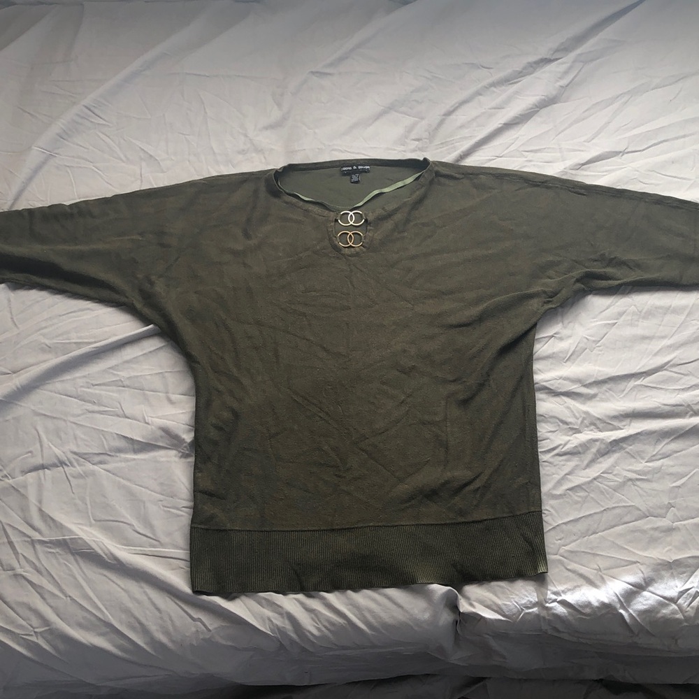 Cable & Gauge Olive Green Knit Top with Logo Tag Size XL